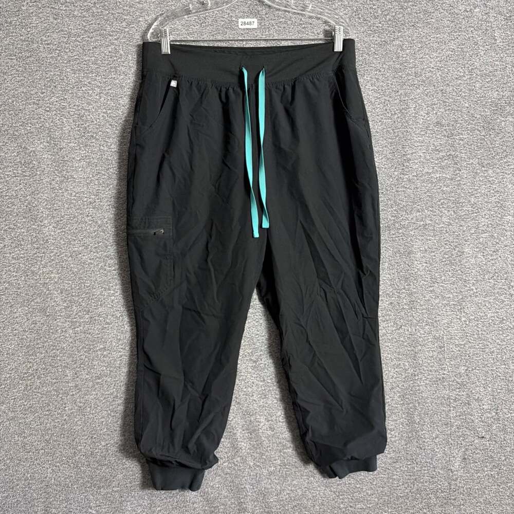 Figs Women’s Size XL/P Black Mesh Lined Zamora Cargo Scrub Pant - Pockets